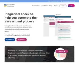 Plagiarismcheck.org(Plagiarism Check for Educators and Students) Screenshot