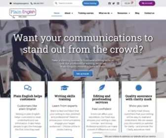 Plainenglish.ie(Plain English Ireland for business writing skills training and editing services) Screenshot