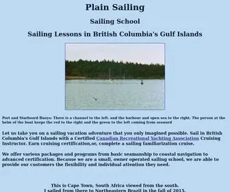Plainsailing.ca(Sailing Instruction in British Columbia's Gulf Islands Plainsailing) Screenshot