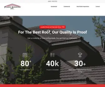 Plainsroofing.com(Plains Roofing Inc) Screenshot