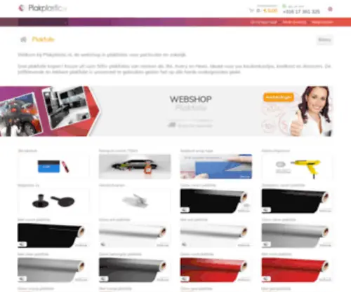 Plakplastic.nl(Plakfolie webshop met goedkope plakfolie) Screenshot