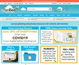 Planbee.com(The Hive of Primary Resources and Lesson Plans) Screenshot