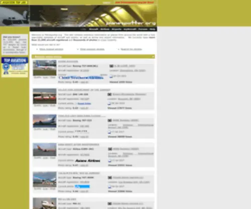 Planespotter.org(Flying high on the web) Screenshot