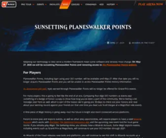 Planeswalkerpoints.com(Sunsetting Planeswalker Points) Screenshot