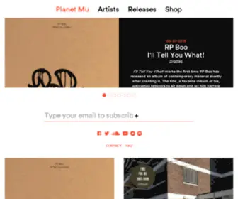 Planet-MU.com(Planet Mu is an English electronic music record label run by Mike Paradinas (also known as µ) Screenshot