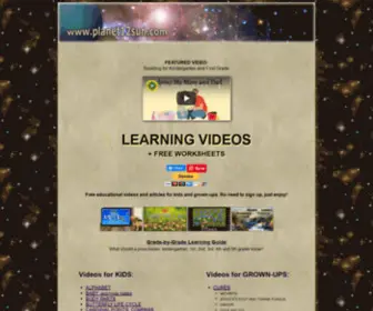 Planet12Sun.com(Free learning videos for kids and grown) Screenshot