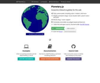 Planetaryjs.com(Awesome interactive globes for the web) Screenshot