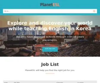 Planetesl.com(Teach English in Korea) Screenshot