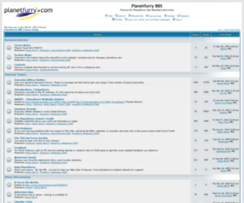 Planetfurry.com(Planetfurry BBS) Screenshot