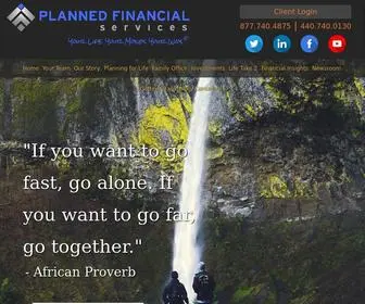 Plannedfinancial.com(Planned Financial Services) Screenshot