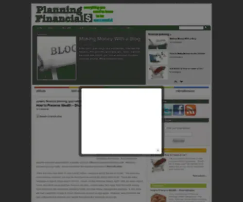 Planningfinancials.com(The purpose of this site) Screenshot