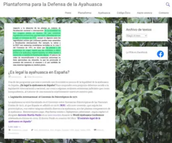 Plantaforma.org(Plantaforma para la Defensa de la Ayahuasca) Screenshot