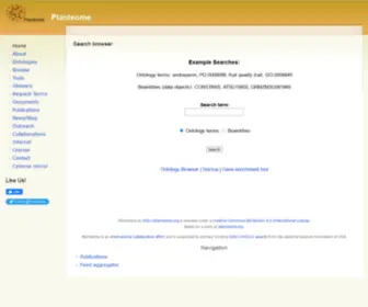Planteome.org(Search browser) Screenshot