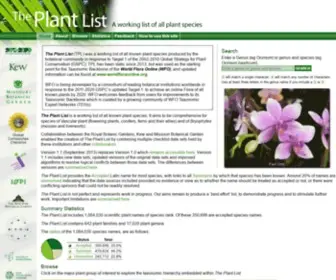 Plantlist.org(The Plant List) Screenshot