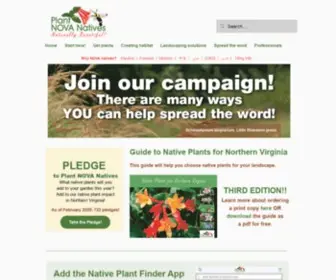 Plantnovanatives.org(Plant Northern Virginia (NOVA) Natives) Screenshot