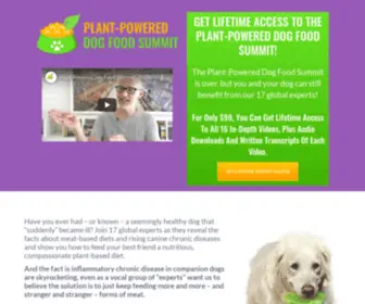 Plantpowereddogfoodsummit.com(Welcome) Screenshot