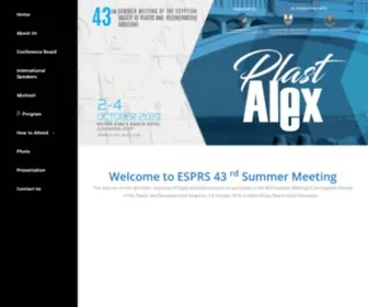 Plast-Alex.com(Egyptian Society of Plastic and Re) Screenshot