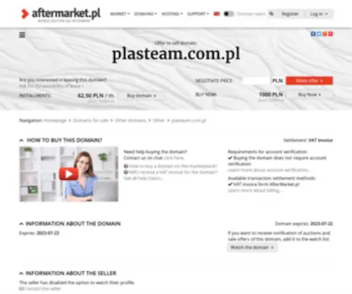 Plasteam.com.pl(Cena domeny) Screenshot