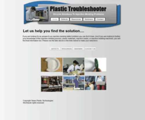 Plastictroubleshooter.com(The Plastic Troublshooter) Screenshot