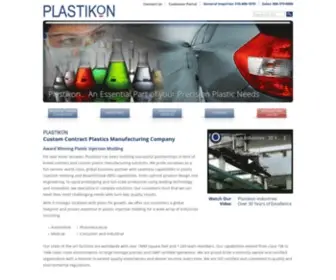 Plastikon.com(Custom Contract Plastics Manufacturing) Screenshot