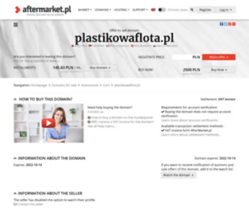 Plastikowaflota.pl(Cena domeny: 2500 PLN (do negocjacji)) Screenshot
