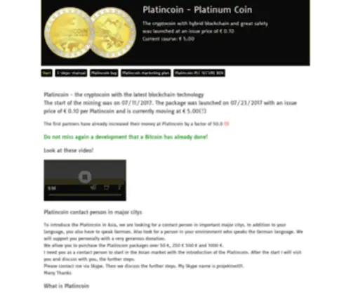 Platincoin.asia(Platincoin asia) Screenshot