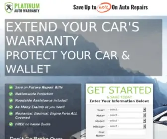 Platinumautowarranty.com(Extend Your Car's Warranty) Screenshot