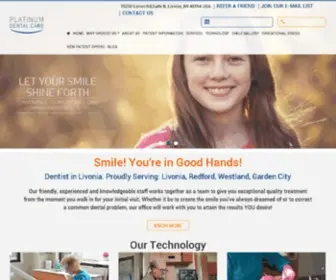 Platinumdentalcaremi.com(Platinum Dental Care) Screenshot