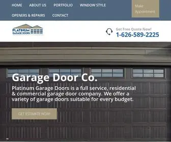 PlatinumGaragedoors.com(Garage Door Repair) Screenshot