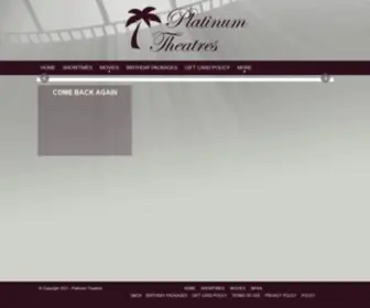 Platinumtheatres.com(Platinum Theatres) Screenshot