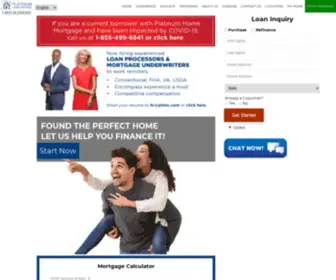 Platinumtpolending.com(Platinum Home Mortgage) Screenshot