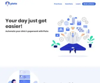 Platomedical.com(Automate work with Plato. Clinic software built for you. Access your clinic anywhere. CMS) Screenshot