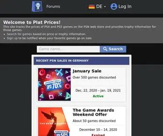 Platprices.com(PS4 and PS5 Game Price and Trophy Information) Screenshot