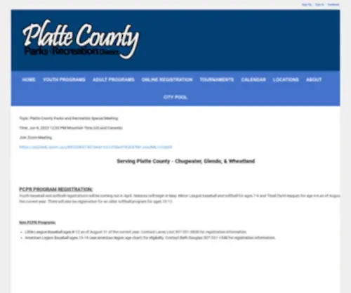 Plattecountyrecreation.com(Platte County Parks & Recreation District) Screenshot