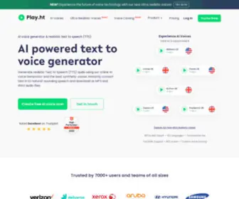 Play.ht(PlayHT is #1 AI Voice Generator with 600+ AI voices) Screenshot