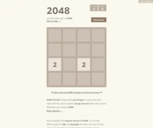 Play2048.co(Join the numbers and get to the 2048 tile) Screenshot