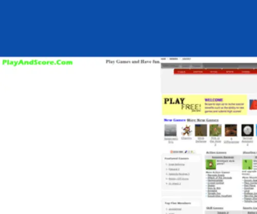 Playandscore.com(Free Online Games) Screenshot