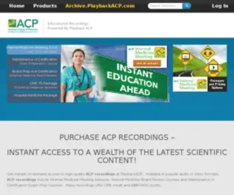 Playbackacp.com(American College of Physicians ACP Internal Medicine Recordings) Screenshot