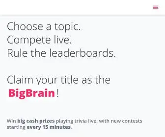 Playbigbrain.com(Live Trivia For Real Money) Screenshot