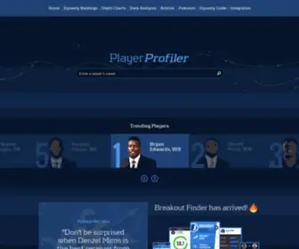 Playerprofiler.com(Fantasy Football Rankings & News 24/7) Screenshot
