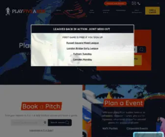 Playfiveaside.com(5 A Side Football London and the UK) Screenshot