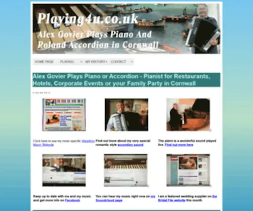 Playing4U.co.uk(Alex Govier plays Professional Piano and Keyboards for hotels) Screenshot