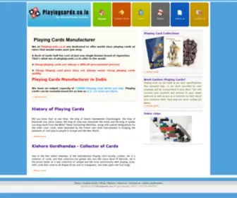 Playingcards.co.in(Playing Cards Manufacturer) Screenshot