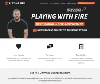 Playingfire.com(We help men navigate the world of Online Dating and are proud to have the #1 Tinder product) Screenshot