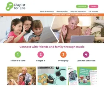 Playlistforlife.org.uk(Personal music for dementia) Screenshot