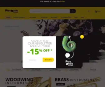 Playmusic123.com(Your Best Source for Musical Instruments and Audio) Screenshot