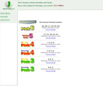 PlaynjLottery.com(New jersey lotto) Screenshot