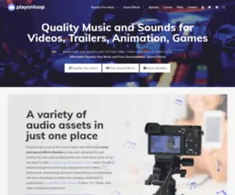 Playonloop.com(Music and Sound Effects for Videos and Games) Screenshot