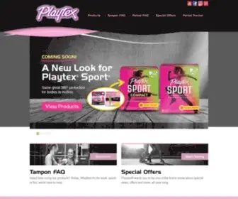 Playtexplayon.com(The Playtex Playon 360 Sport tampon line of products) Screenshot