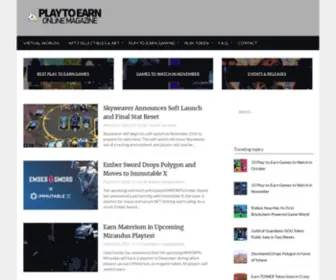 Playtoearn.online(Play to Earn Online Magazine) Screenshot